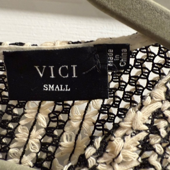 Vici Black and Cream Crochet Coverup - Picture 5 of 5